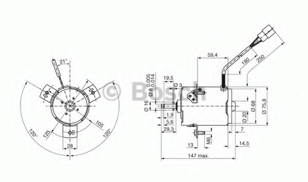 BOSCH 9 130 451 236 Electric Motor, interior blower